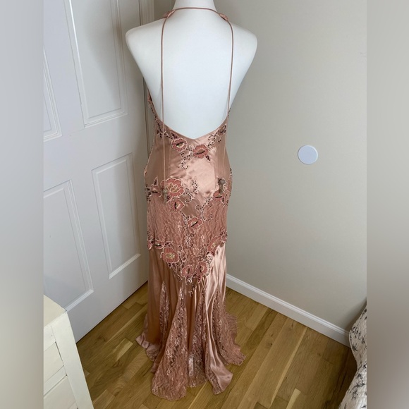 Sue Wong Blush Floral Lace Maxi Dress - Picture 15 of 16